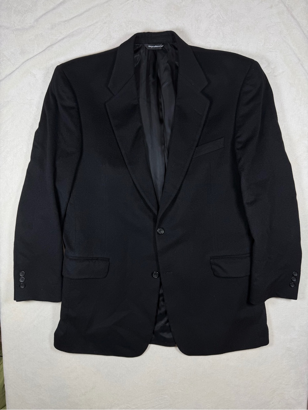 Coppley 44R 100% Cashmere Classic Black Men's Two-Button Blazer Sport Coat
